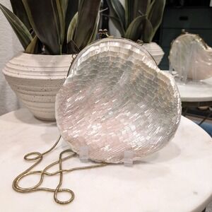 Vintage La Regale LTD Mother of Pearl Beaded Kiss Clasp